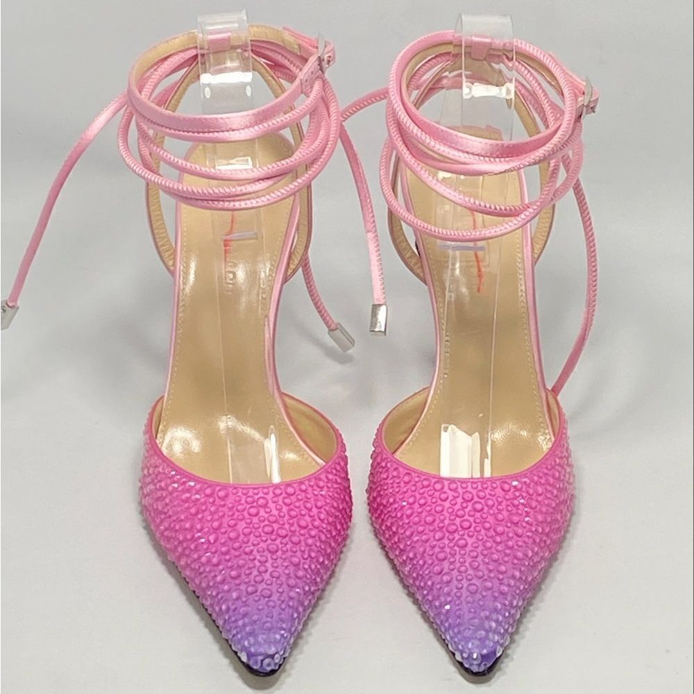 Mach & Mach Crystal-embellished ombré satin pumps size 38.5 - Picture 6 of 15